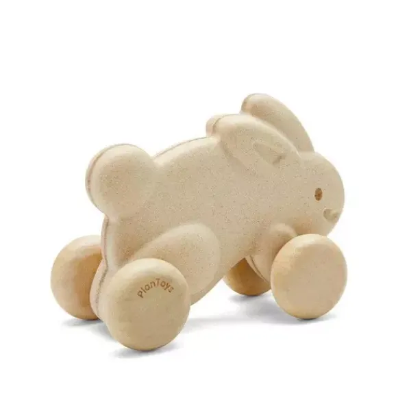 Janie and Jack Development Toys-PUSH ALONG BUNNY-WHITE multi