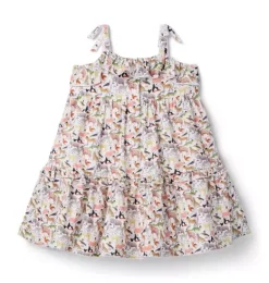Janie and Jack Dresses-Quey 2 Dress Made With Liberty Fabric white quey 2 animal print