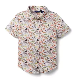 Janie and Jack Swim Outfits|Matching Sets-Quey 2 Shirt Made With Liberty Fabric white quey 2 animal print