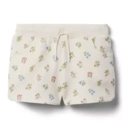 Janie and Jack Matching Sets|Skirts & Shorts-Quilted Floral Short seashell ecru floral