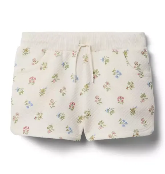 Janie and Jack Matching Sets|Skirts & Shorts-Quilted Floral Short seashell ecru floral