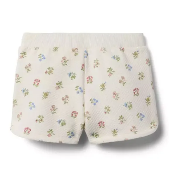 Janie and Jack Matching Sets|Skirts & Shorts-Quilted Floral Short seashell ecru floral