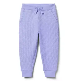 Janie and Jack Pants-Quilted Jacquard Jogger pastel purple