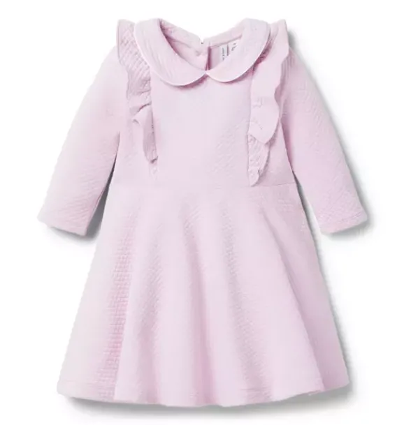 Janie and Jack Dresses-Quilted Jacquard Ruffle Dress lilac