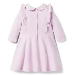 Janie and Jack Dresses-Quilted Jacquard Ruffle Dress lilac
