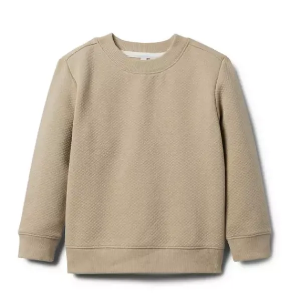 Janie and Jack Sweaters & Sweatshirts-Quilted Jacquard Sweatshirt oatmeal