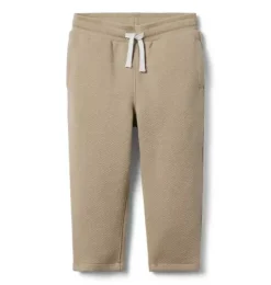 Janie and Jack Pants-Quilted Jacquard Tapered Pant oatmeal