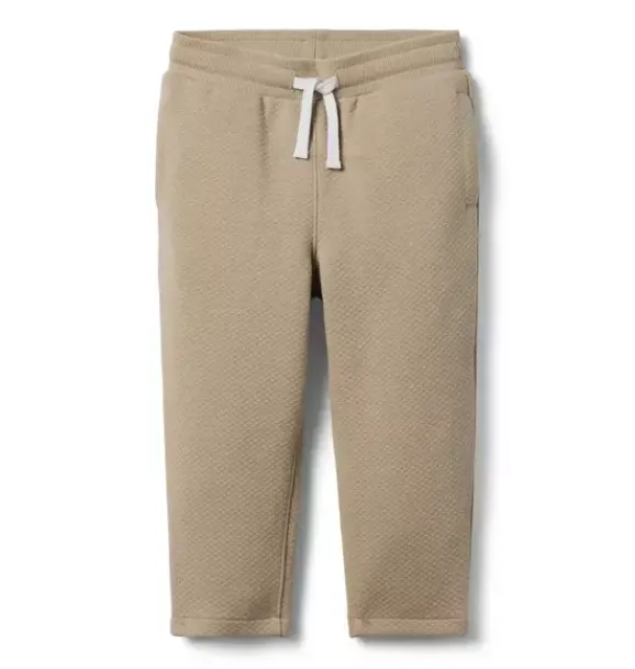 Janie and Jack Pants-Quilted Jacquard Tapered Pant oatmeal