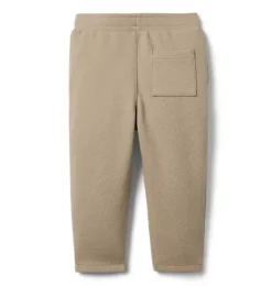 Janie and Jack Pants-Quilted Jacquard Tapered Pant oatmeal