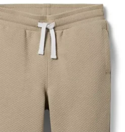 Janie and Jack Pants-Quilted Jacquard Tapered Pant oatmeal