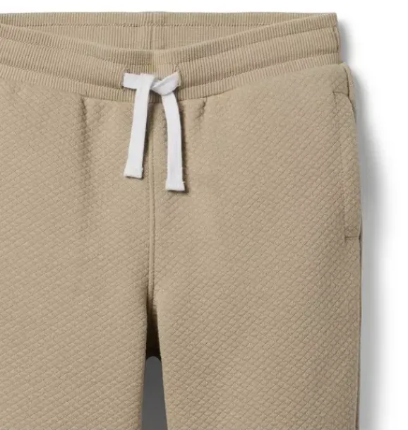 Janie and Jack Pants-Quilted Jacquard Tapered Pant oatmeal