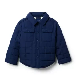 Janie and Jack Jackets & Coats-Quilted Sherpa Lined Jacket navy