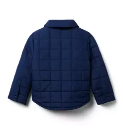 Janie and Jack Jackets & Coats-Quilted Sherpa Lined Jacket navy