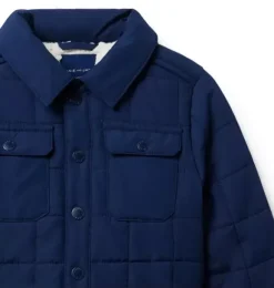 Janie and Jack Jackets & Coats-Quilted Sherpa Lined Jacket navy