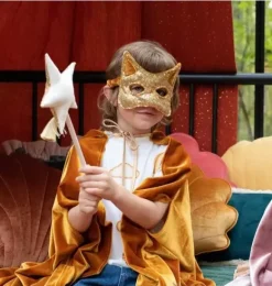 Janie and Jack Kids Accessories|Dress Up-"&rdquo; Cat mask gold sequins
