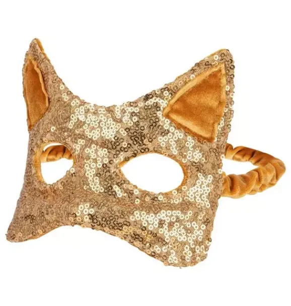 Janie and Jack Kids Accessories|Dress Up-"” Cat mask gold sequins