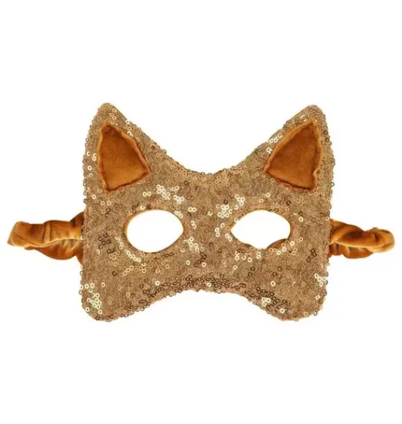 Janie and Jack Kids Accessories|Dress Up-"” Cat mask gold sequins