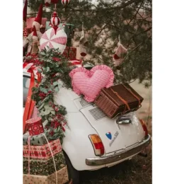 Janie and Jack Seasonal Décor|Decorative Pillows And Throws-"" Heart Pillow with Frill red checkered