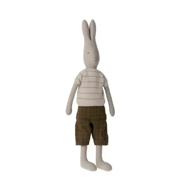 Janie and Jack Stuffed Animals-Rabbit in Pants & Knitted Sweater, Size 5 multi