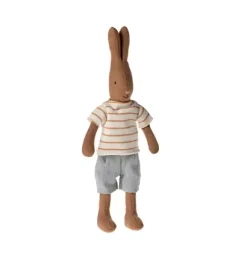 Janie and Jack Stuffed Animals-Rabbit, Size 1 - Chocolate Brown multi