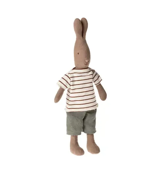 Janie and Jack Stuffed Animals-Rabbit Size 2, Brown multi