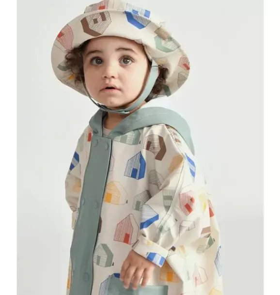 Janie and Jack Kids Accessories-Rain Bucket Hat print house teal