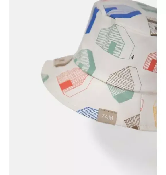 Janie and Jack Kids Accessories-Rain Bucket Hat print house teal