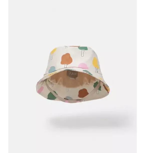 Janie and Jack Kids Accessories-Rain Bucket Hat print tree beige