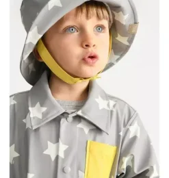 Janie and Jack Kids Accessories-Rain Bucket Hat print star yellow