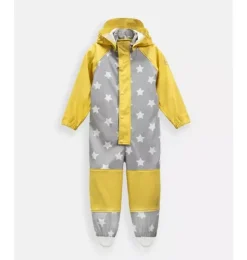 Janie and Jack Kids Clothing-Rain Coverall print star yellow