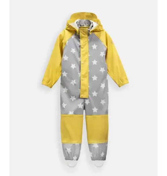 Janie and Jack Kids Clothing-Rain Coverall print star yellow