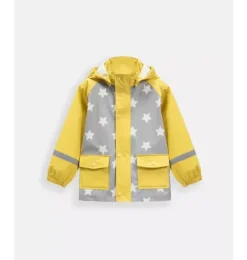 Janie and Jack Kids Clothing-Rain Jacket print star yellow