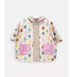 Janie and Jack Kids Clothing-Rain Poncho print tree beige