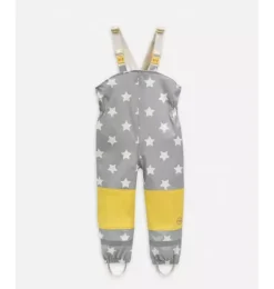 Janie and Jack Kids Clothing-Rain Suspender Pants print star yellow