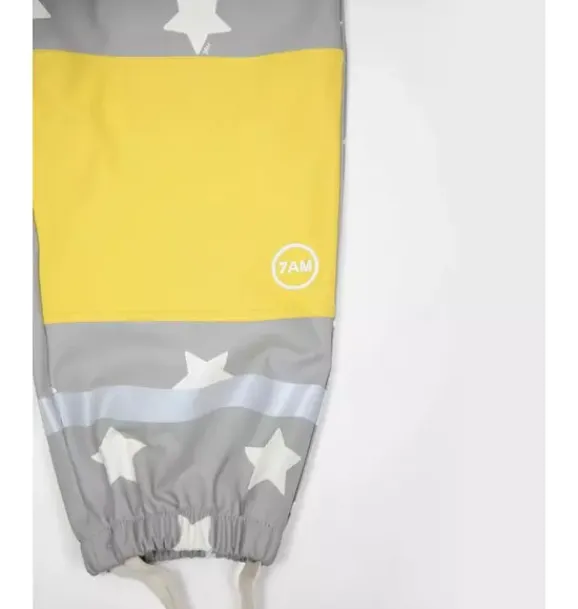 Janie and Jack Kids Clothing-Rain Suspender Pants print star yellow
