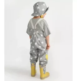 Janie and Jack Kids Clothing-Rain Suspender Pants print star yellow