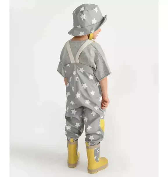 Janie and Jack Kids Clothing-Rain Suspender Pants print star yellow