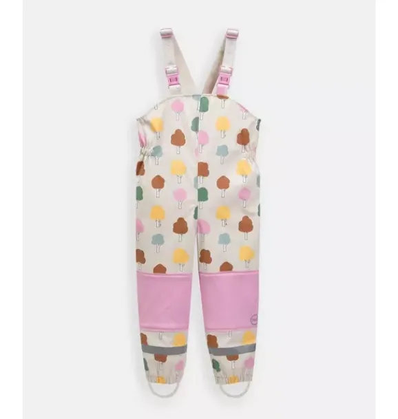 Janie and Jack Kids Clothing-Rain Suspender Pants print tree beige
