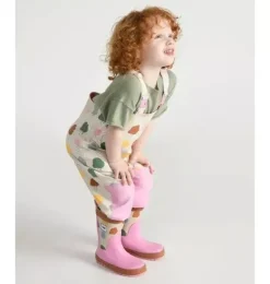 Janie and Jack Kids Clothing-Rain Suspender Pants print tree beige