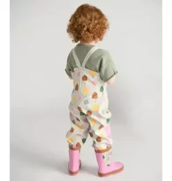 Janie and Jack Kids Clothing-Rain Suspender Pants print tree beige