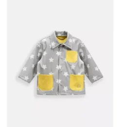 Janie and Jack Kids Clothing-Rain Worker Jacket print star yellow
