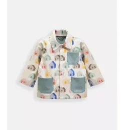 Janie and Jack Kids Clothing-Rain Worker Jacket print house teal