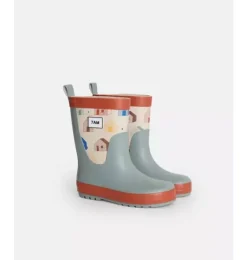 Janie and Jack Kids Shoes|Shoes-Rainboots print house teal