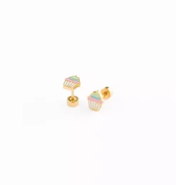 Janie and Jack Jewelry|Jewelry-Rainbow Cupcake Stud Earring multi