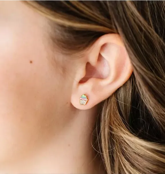 Janie and Jack Jewelry|Jewelry-Rainbow Cupcake Stud Earring multi