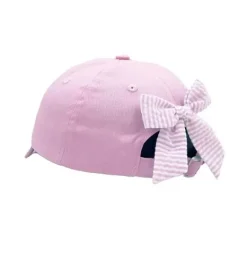 Janie and Jack Kids Accessories-Rainbow Golf Cart Bow Baseball Hat pink