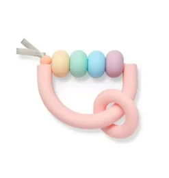Janie and Jack Teethers And Bottles-Rainbow Sherbet Arch Ring Teether pastel
