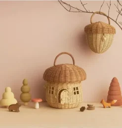 Janie and Jack Storage-Rattan Mushroom Basket - natural