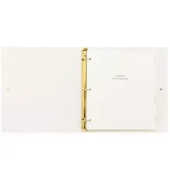 Janie and Jack Desk Accessories-Recipe Binder cream and black pindot