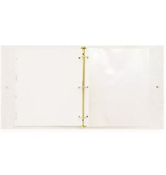 Janie and Jack Desk Accessories-Recipe Binder cream and black pindot